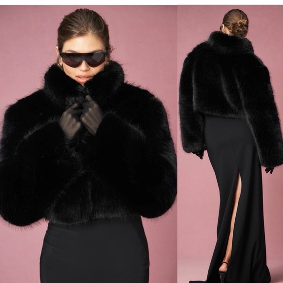 Alo Black Faux Fur Jacket - Picture 2 of 4